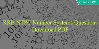 RRB NTPC Number Systems Questions