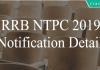 RRB NTPC 2019 official notification