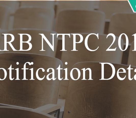 RRB NTPC 2019 official notification