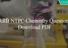 RRB NTPC Chemistry Questions