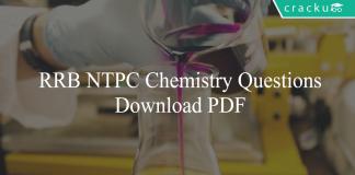 RRB NTPC Chemistry Questions