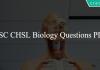 SSC CHSL Biology Questions PDF