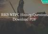 RRB NTPC History Questions PDF