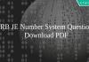 RRB JE Number System Questions Pdf