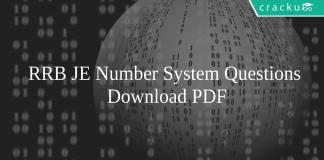 RRB JE Number System Questions Pdf