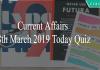 Current Affairs 8th March 2019 Today Quiz