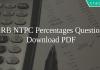 RRB NTPC Percentages Questions Pdf