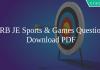 RRB JE Sports & Games Questions PDF