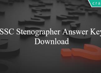 SSC Stenographer Answer Key