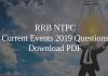 RRB NTPC Current Events Questions PDF