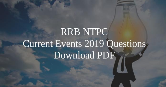 RRB NTPC Current Events Questions PDF
