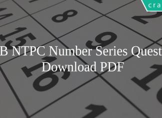 RRB NTPC Number Series Questions PDF