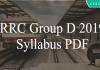 Railways Groud D syllabus PDF