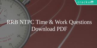 RRB NTPC Time &b Work Questions PDF