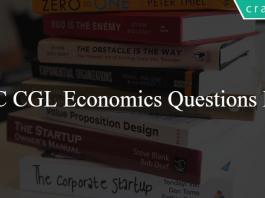 SSC CGL Economics Questions PDF