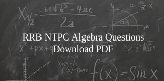 RRB NTPC Algebra Questions PDF
