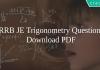 RRB JE Trigonometry Questions PDF