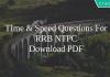 Time & Speed Questions For RRB NTPC PDF