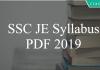 SSC JE 2019 Syllabus PDF