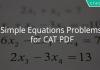 Simple Equations Problems for CAT PDF