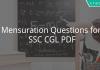 Mensuration Questions for SSC CGL PDF