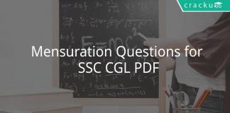 Mensuration Questions for SSC CGL PDF