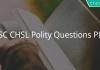 SSC CHSL Polity Questions PDF