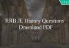RRB JE History Questions PDF