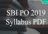 SBI PO Syllabus PDF
