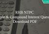 RRB NTPC Simple & Compound Interest PDF