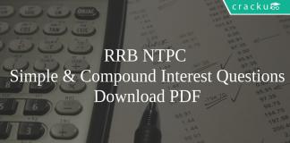 RRB NTPC Simple & Compound Interest PDF