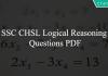 SSC CHSL Logical Reasoning Questions PDF