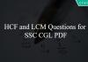 HCF and LCM Questions for SSC CGL PDF