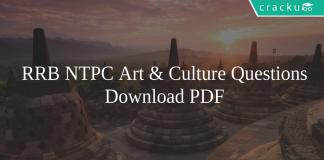 RRB NTPC Art & Culture Questions PDF