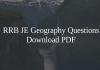 RRB JE Geography Questions PDF