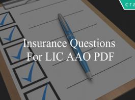 Insurance Questions For LIC AAO PDF