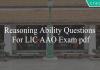 reasoning ability questions for lic aao exam pdf