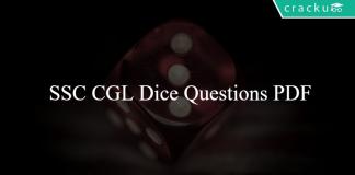 SSC CGL Dice Questions PDF