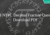 RRB NTPC Decimal Fraction Questions PDF