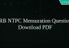 RRB NTPC Mensuration PDF