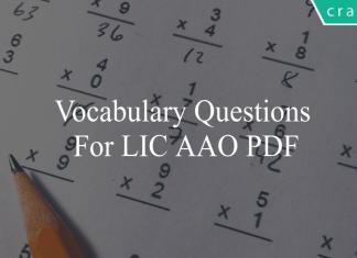 vocabulary questions for lic aao pdf