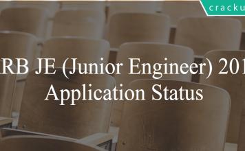 RRB JE 2019 application status