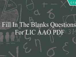 fill in the blanks questions for lic aao pdf