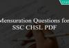 Mensuration Questions for SSC CHSL PDF