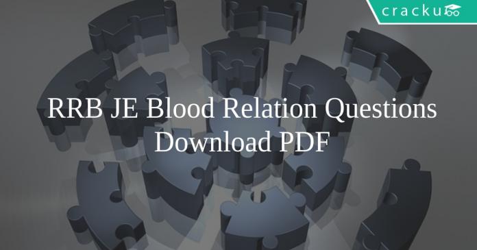 RRB JE Blood Relation Questions PDF