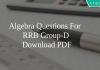 Algebra Questions Pdf For RRB Group-D