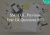 ssc cgl previous year gk questions pdf