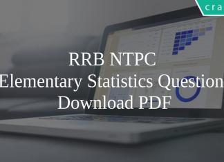 RRB NTPC Elementary Statistics PDF