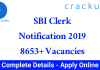 SBI Clerk Notification 2019 PDF