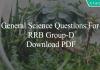 RRB Group-D General Science Questions PDF